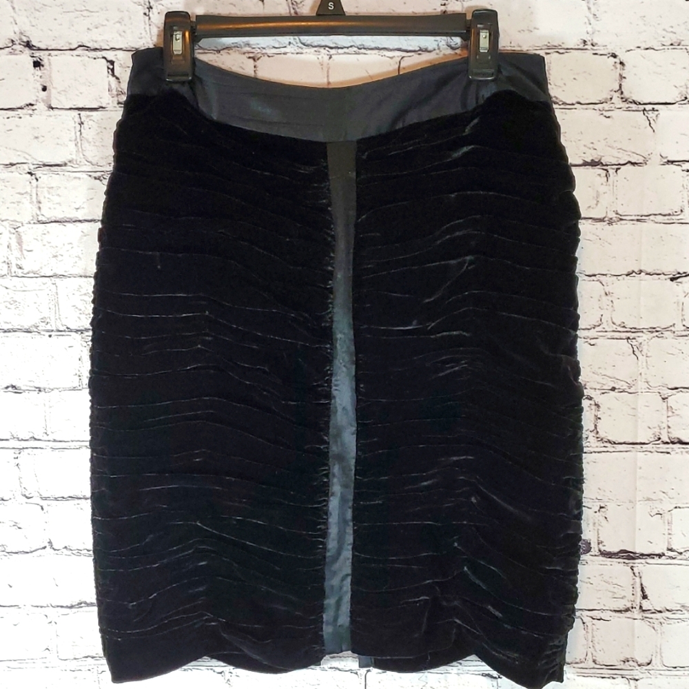 INC International Concepts Black Formal Skirt Rayon & Silk Size 8 EUC
